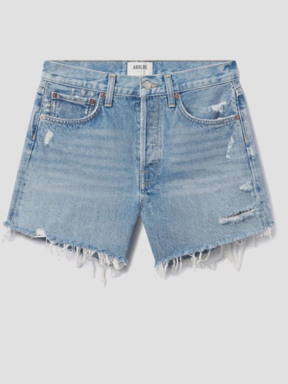 Agolde Parker Long Distressed hem shorts size 25 - Picture 6 of 10
